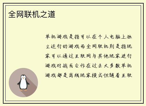 全网联机之道
